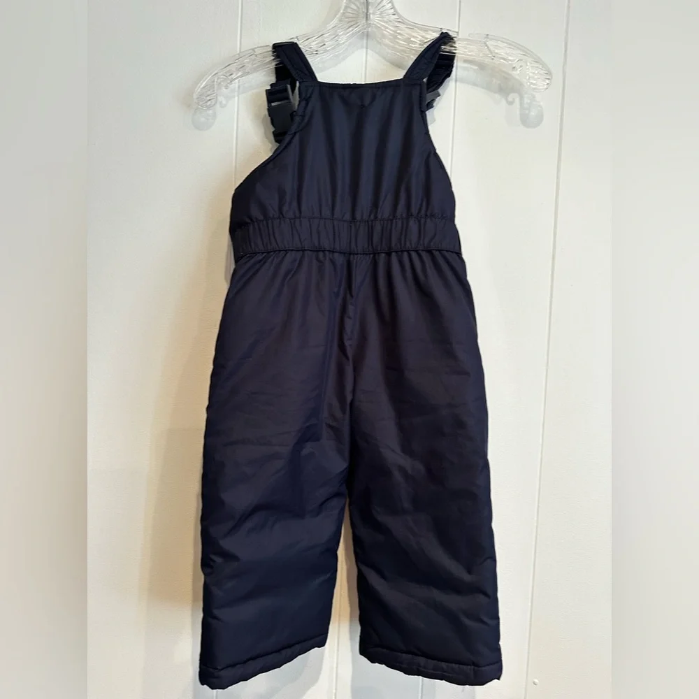 OshKosh B’gosh Toddler Snow Bib 2T Navy Insulated Winter Snow Pants GUC